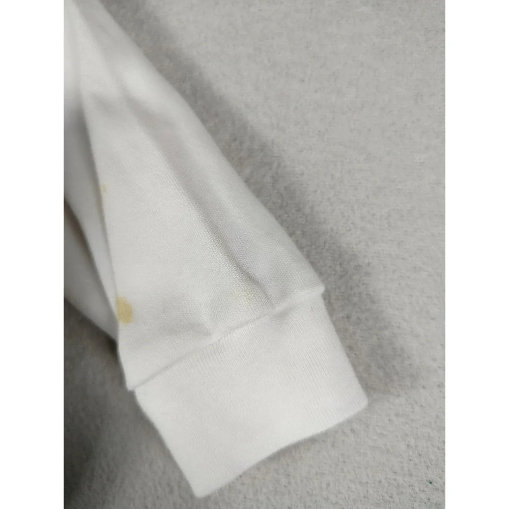 Ralph Lauren Coverall Baby Boy 12M White Organic Cotton Polo Long Sleeve Romper